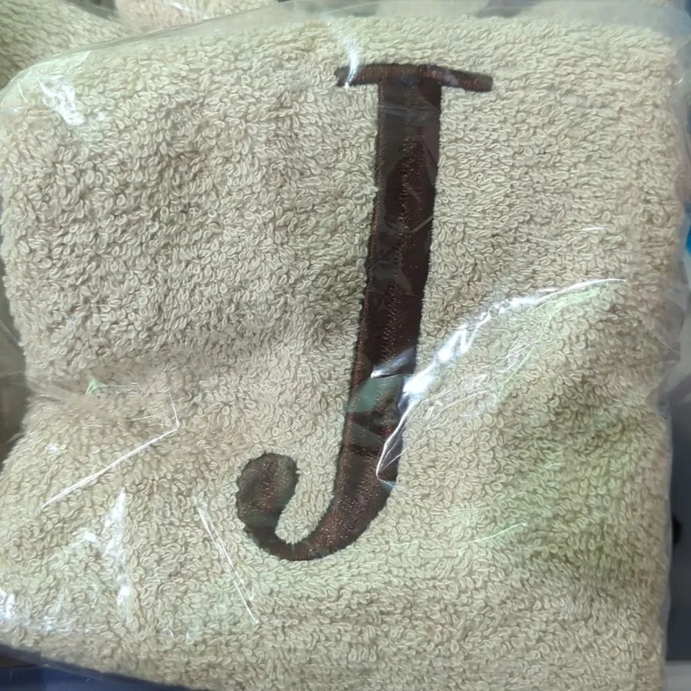Embroidered initial towels Wedding Shower Gift Personalized Brand New